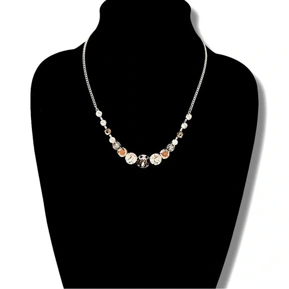 LOFT Simple Sparkle Rhinestone Crystal Bib Necklace | NWOT - Picture 3 of 5